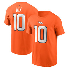 Nike Bo Nix Denver Broncos Name & Number T-Shirt Orange