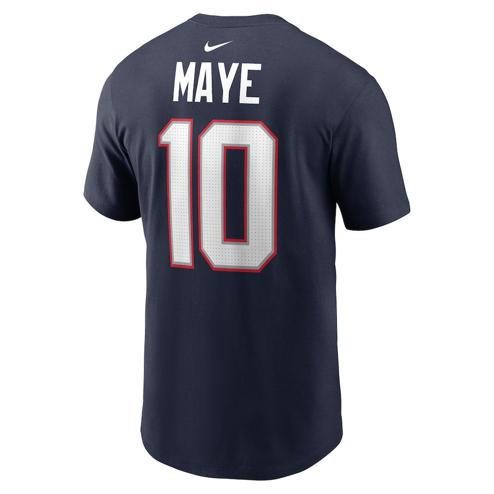 Nike Drake Maye New England Patriots Name & Number T-Shirt Navy