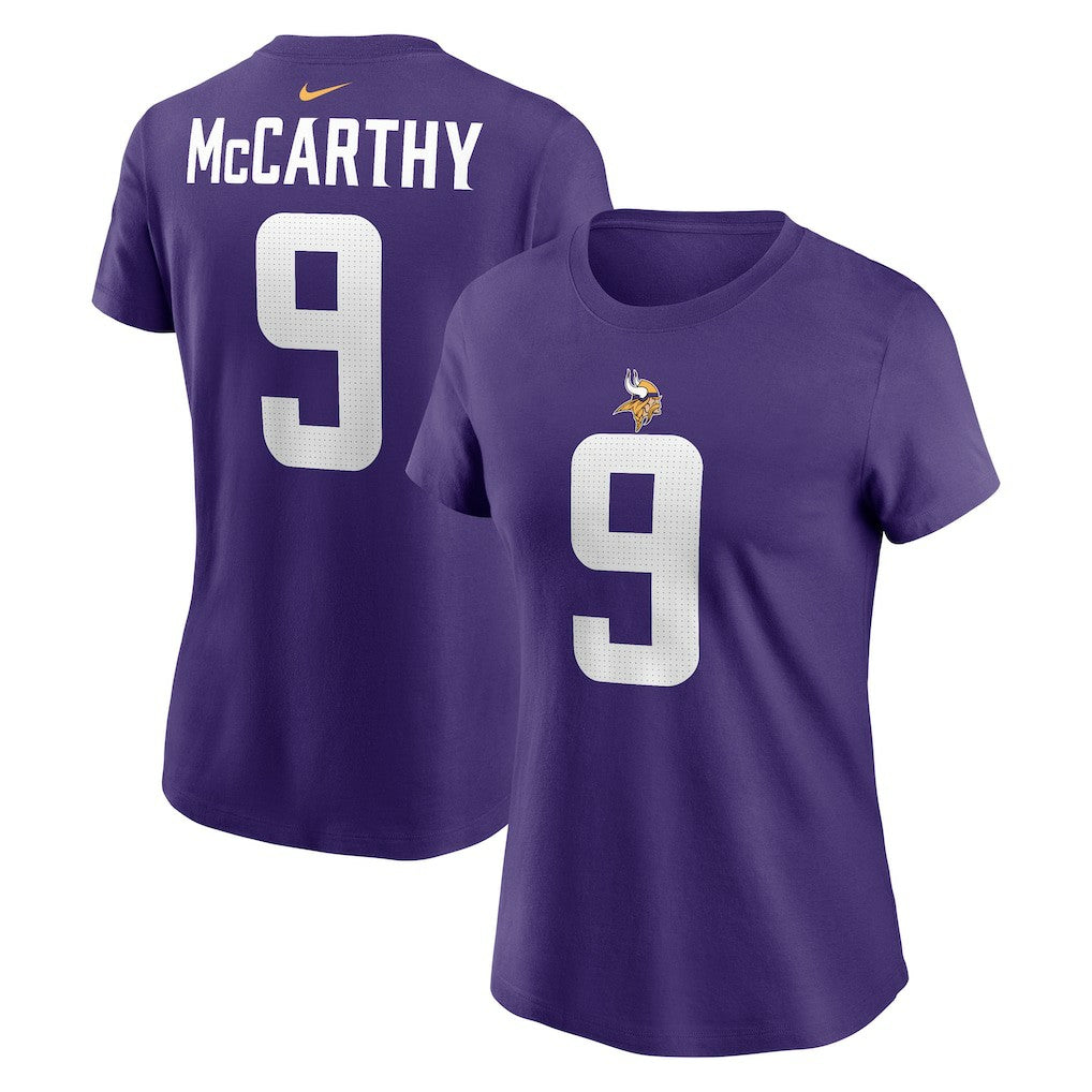 Nike J.J. McCarthy Minnesota Vikings Women's Name & Number T-Shirt Purple