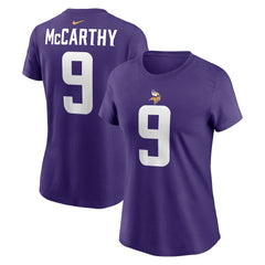 Nike J.J. McCarthy Minnesota Vikings Women's Name & Number T-Shirt Purple