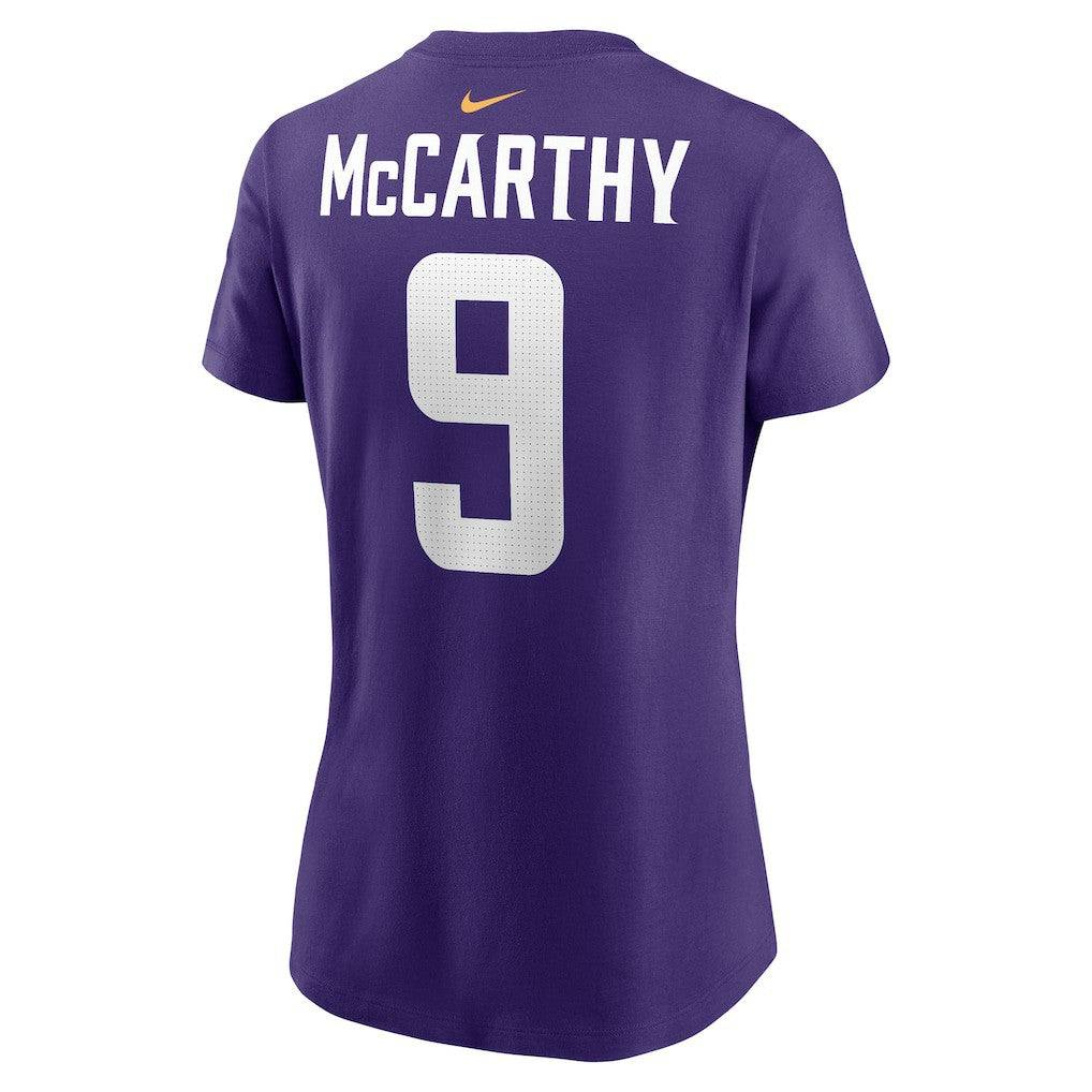 Nike J.J. McCarthy Minnesota Vikings Women's Name & Number T-Shirt Purple