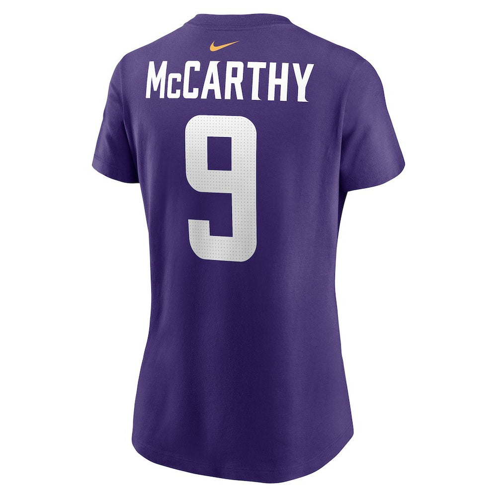 Nike J.J. McCarthy Minnesota Vikings Women's Name & Number T-Shirt Purple