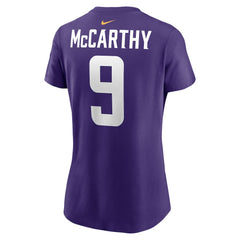 Nike J.J. McCarthy Minnesota Vikings Women's Name & Number T-Shirt Purple