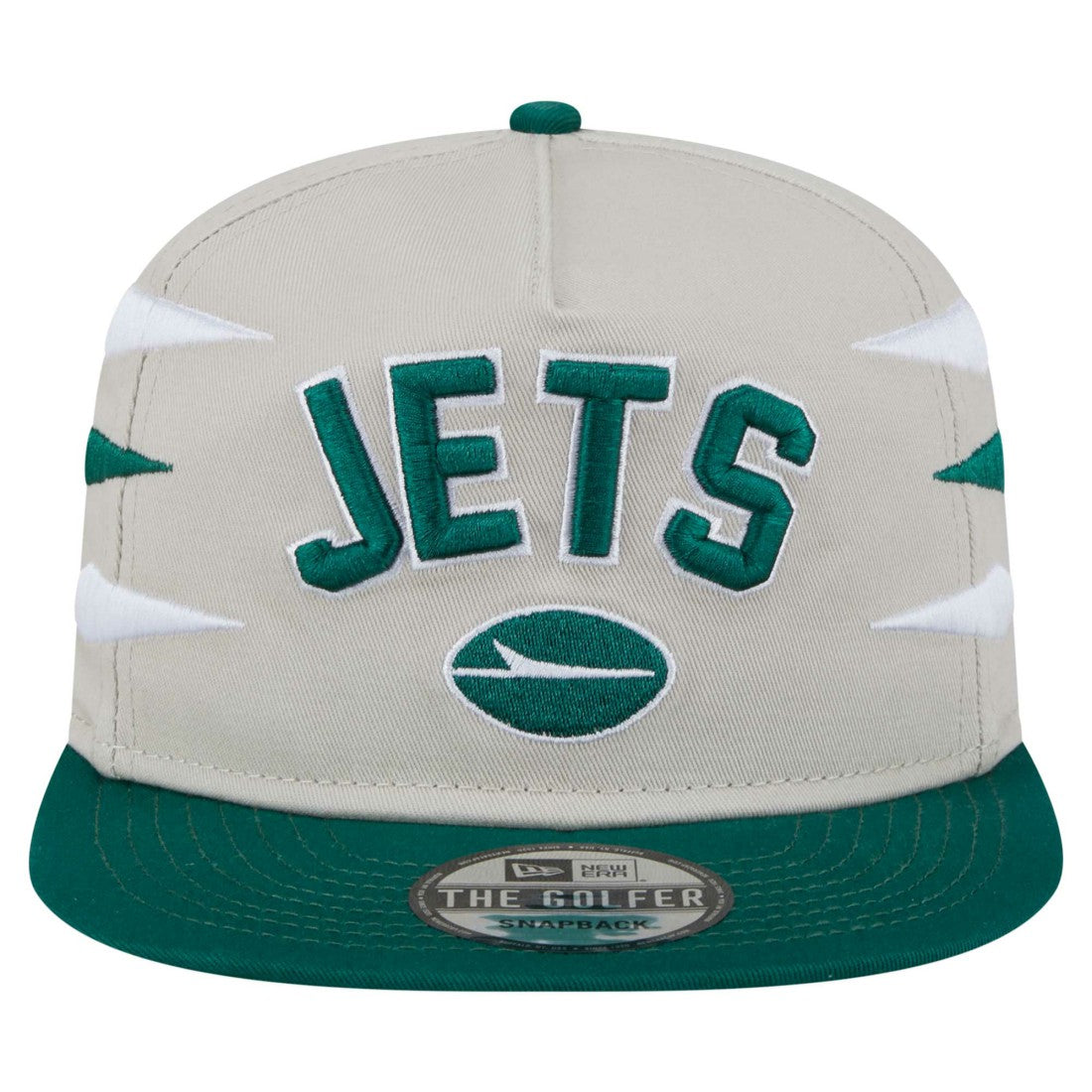 New York Jets New Era Athletic Golfer Snapback Hat Stone/Green