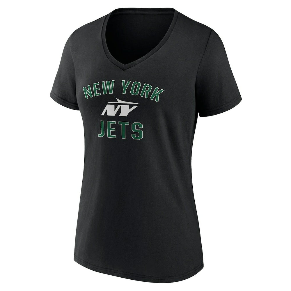 New York Jets Women's Victory Arch V-Neck T-Shirt Black