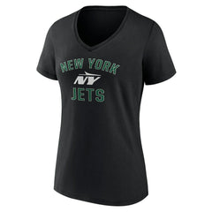 New York Jets Women's Victory Arch V-Neck T-Shirt Black
