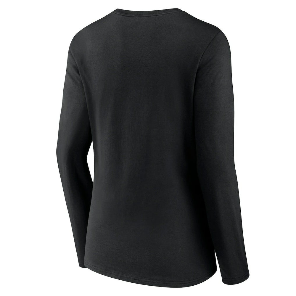 New York Jets Women's Secondary Logo Long Sleeve V-Neck T-Shirt Black