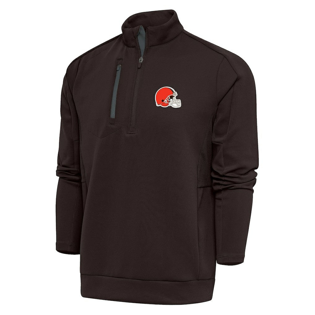 Cleveland Browns Antigua Generation Quarter-Zip Pullover Top Brown