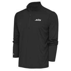 New York Jets Antigua Tribute Quarter-Zip Pullover Top Gray