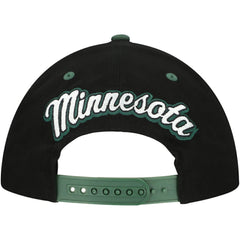Minnesota Wild Mitchell & Ness Backside Script 2-Tone Pro Crown Adjustable Hat - Black/Green - NHL 201546274