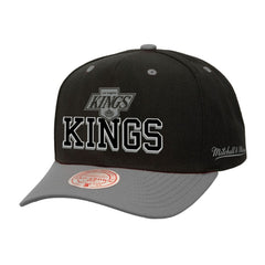 Los Angeles Kings Mitchell & Ness Backside Script Two-Tone Pro Crown Adjustable Hat - Black/Silver - NHL 201546285