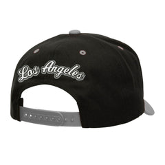 Los Angeles Kings Mitchell & Ness Backside Script Two-Tone Pro Crown Adjustable Hat - Black/Silver - NHL 201546285