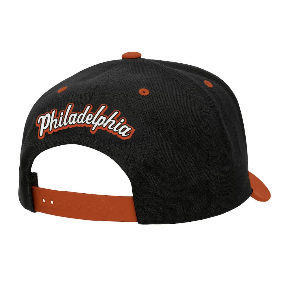 Philadelphia Flyers Mitchell & Ness Backside Script 2-Tone Pro Crown Adjustable Hat - Black/Orange - NHL 201546287