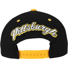 Pittsburgh Penguins Mitchell & Ness Backside Script Two-Tone Pro Crown Adjustable Hat - Black/Gold - NHL 201546288