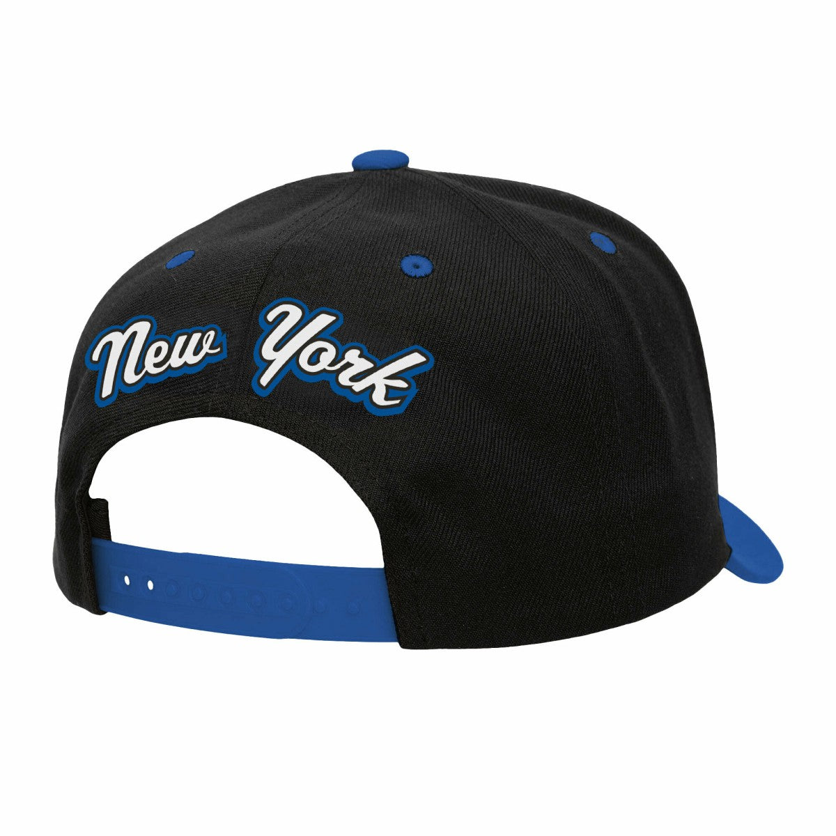 New York Knicks Backside Script 2-Tone Pro Crown Adjustable Hat Black/Blue | Mitchell & Ness Lifestyle
