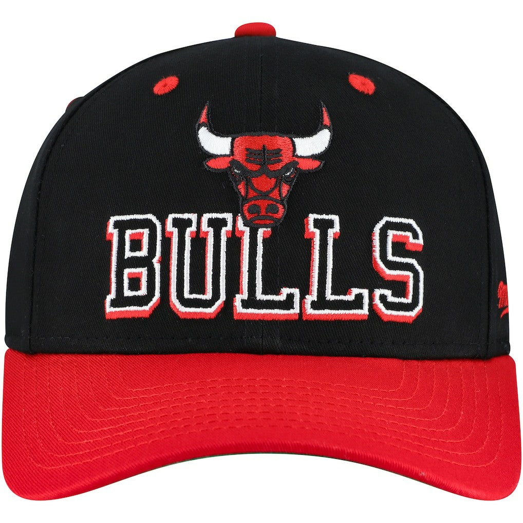 Chicago Bulls Backside Script 2-Tone Pro Crown Adjustable Hat Black/Red | Mitchell & Ness discount