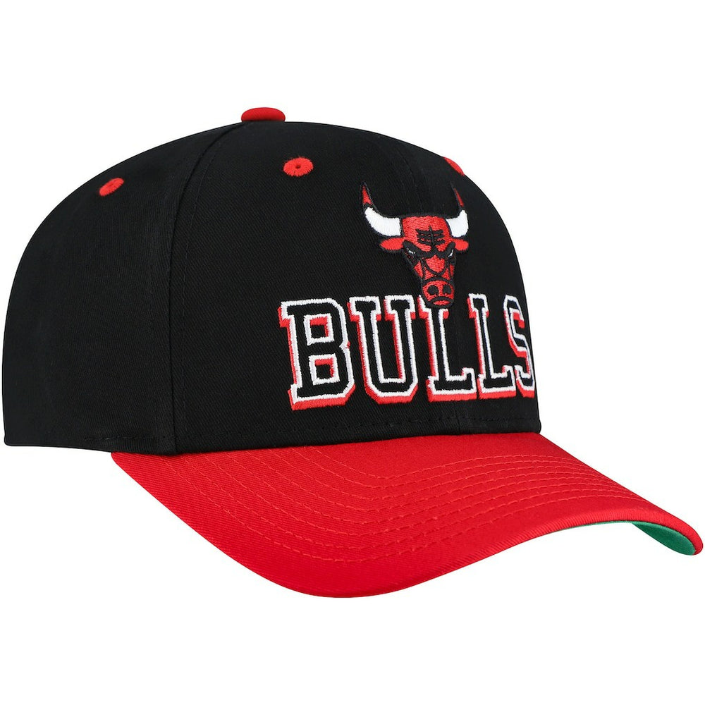 Chicago Bulls Backside Script 2-Tone Pro Crown Adjustable Hat Black/Red | Mitchell & Ness discount