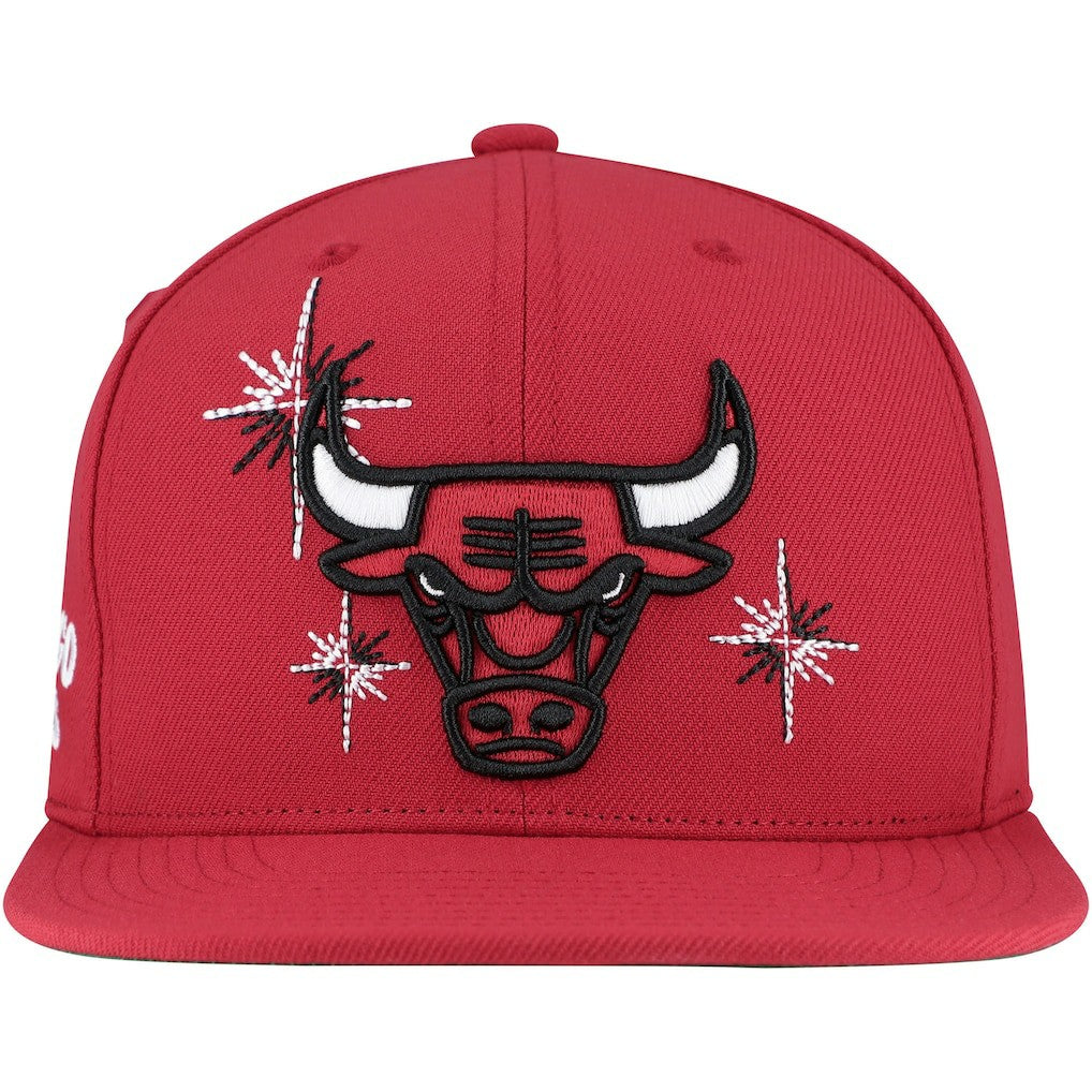 Chicago Bulls Starlight Snapback Hat Red | Mitchell & Ness Lifestyle