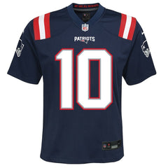 Nike Drake Maye New England Patriots Youth Game Jersey Navy