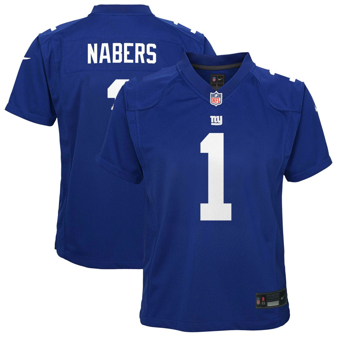 Nike Malik Nabers New York Giants Youth Game Jersey Royal