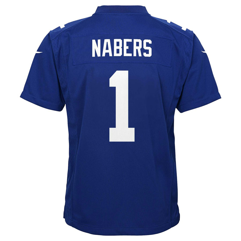 Nike Malik Nabers New York Giants Youth Game Jersey Royal