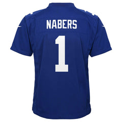 Nike Malik Nabers New York Giants Youth Game Jersey Royal