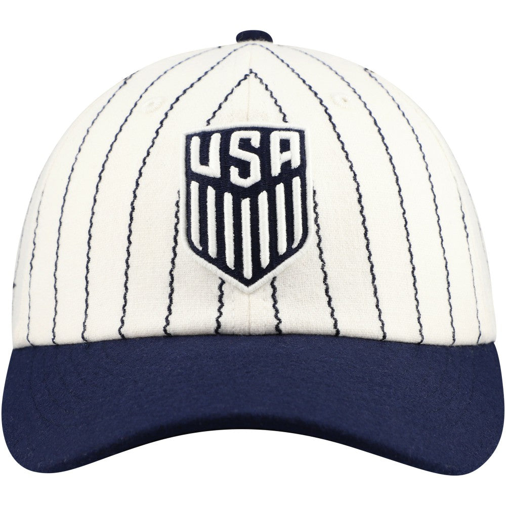 USMNT Fan Ink Unisex Yankee Adjustable Hat White/Navy