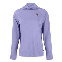 Minnesota Vikings Cutter & Buck Women's Coastline Epic Comfort Eco Recycled Funnel Neck Raglan Pullover Sweatshirt Lavender