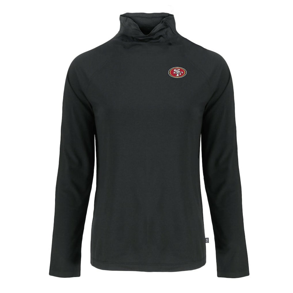 San Francisco 49ers Cutter & Buck Women's Coastline Epic Comfort Eco Recycled Funnel Neck Raglan Pullover Sweatshirt Black