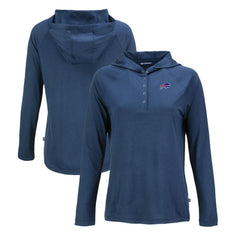 Buffalo Bills Cutter & Buck Women's Coastline Epic Comfort Eco Recycled Raglan Pullover Hoodie Navy