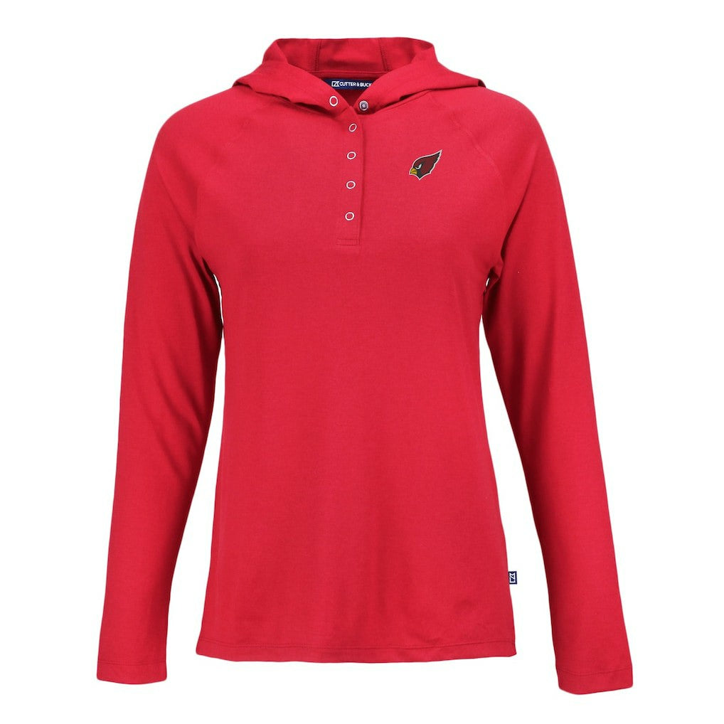Arizona Cardinals Cutter & Buck Women's Coastline Epic Comfort Eco Recycled Raglan Pullover Hoodie Red