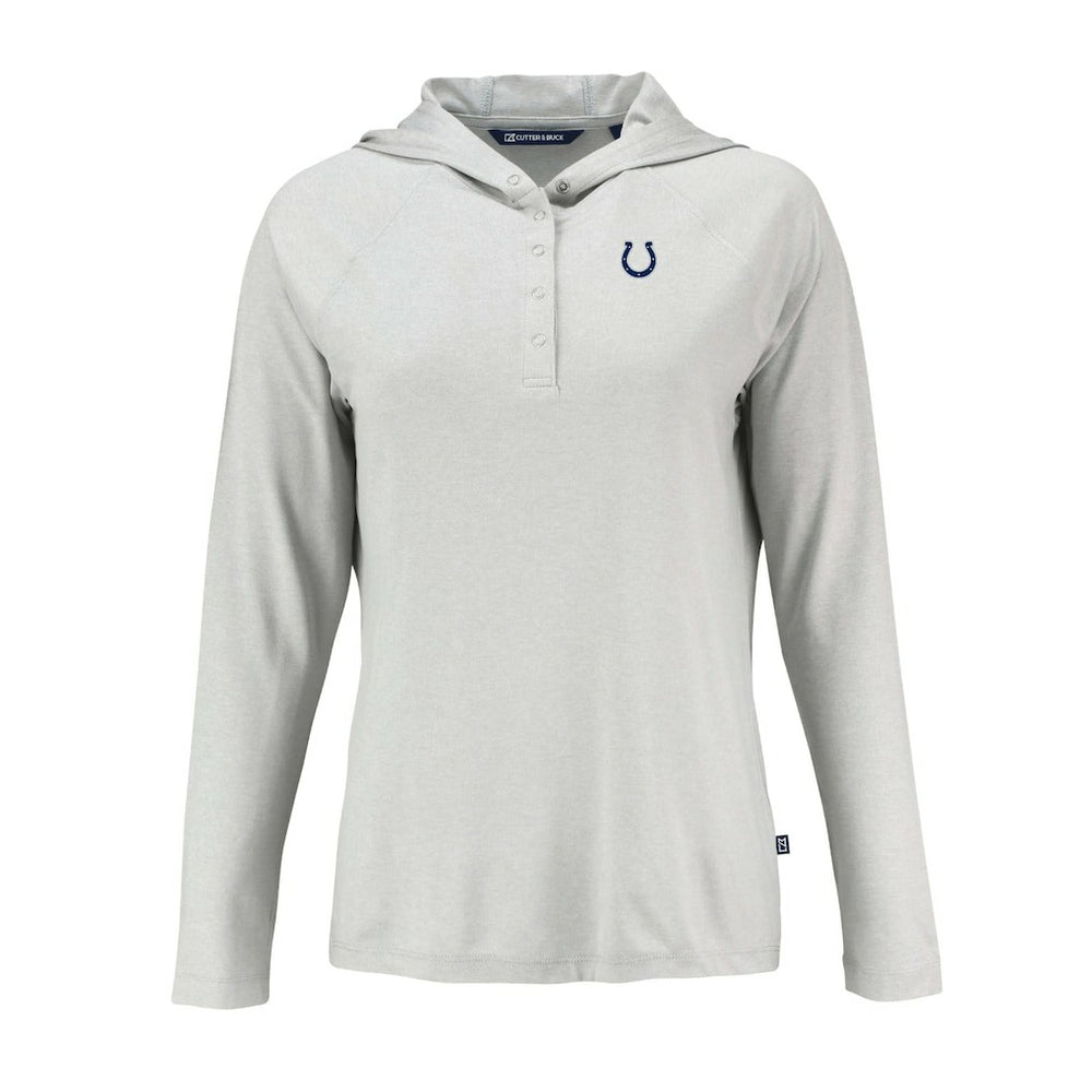 Indianapolis Colts Cutter & Buck Women's Coastline Epic Comfort Eco Recycled Raglan Pullover Hoodie Gray