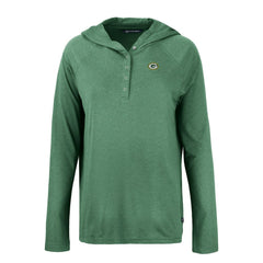 Green Bay Packers Cutter & Buck Women's Coastline Epic Comfort Eco Recycled Raglan Pullover Hoodie Hunter Green