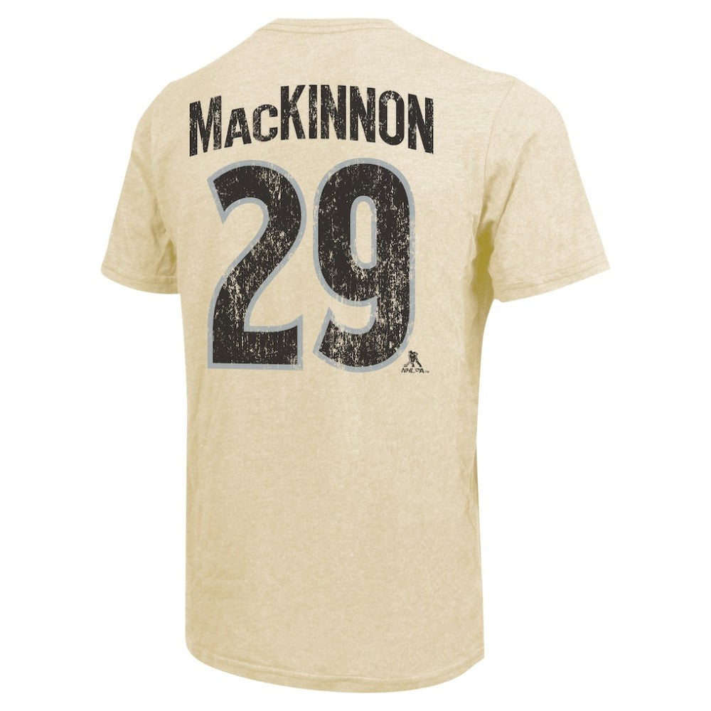 Nathan MacKinnon Colorado Avalanche Majestic Threads Dynasty Name & Number Tri-Blend T-Shirt - Cream - NHL 201556940