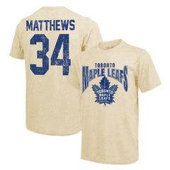 Auston Matthews Toronto Maple Leafs Majestic Threads Dynasty Name & Number Tri-Blend T-Shirt - Cream - NHL 201556941