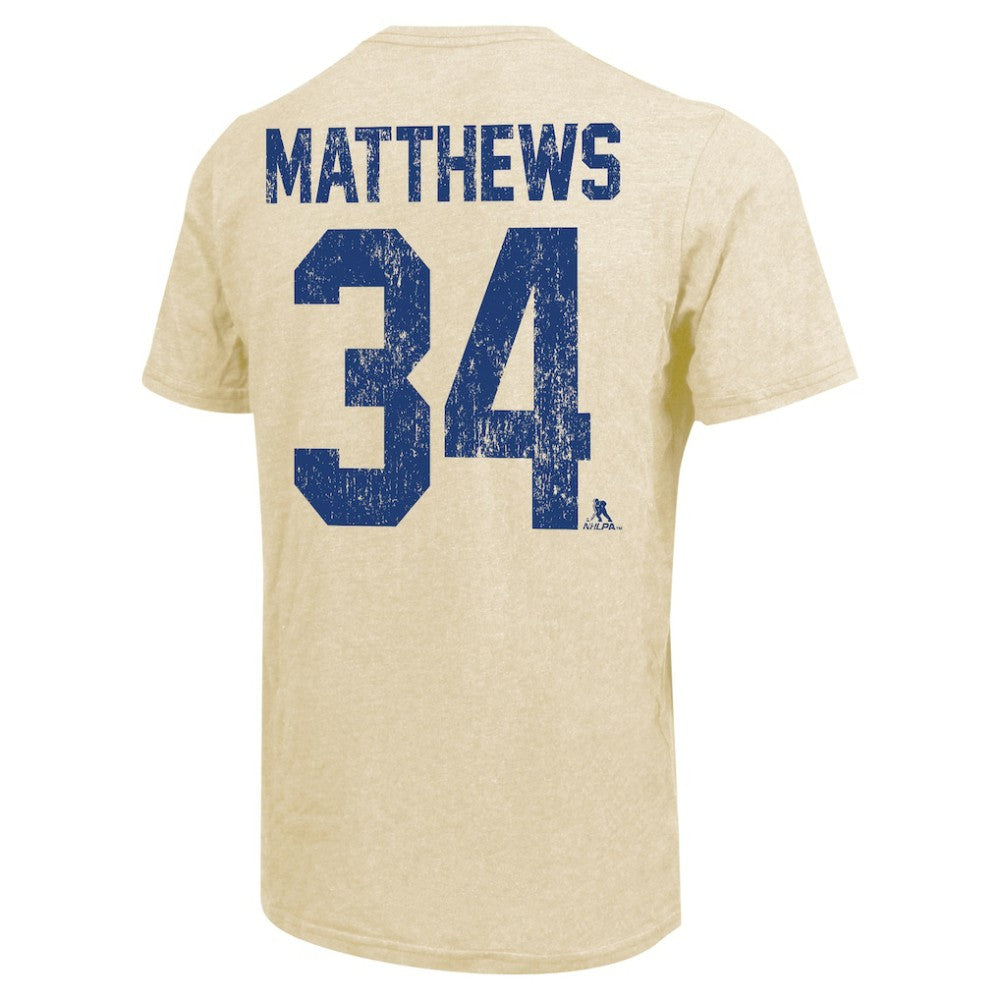 Auston Matthews Toronto Maple Leafs Majestic Threads Dynasty Name & Number Tri-Blend T-Shirt - Cream - NHL 201556941