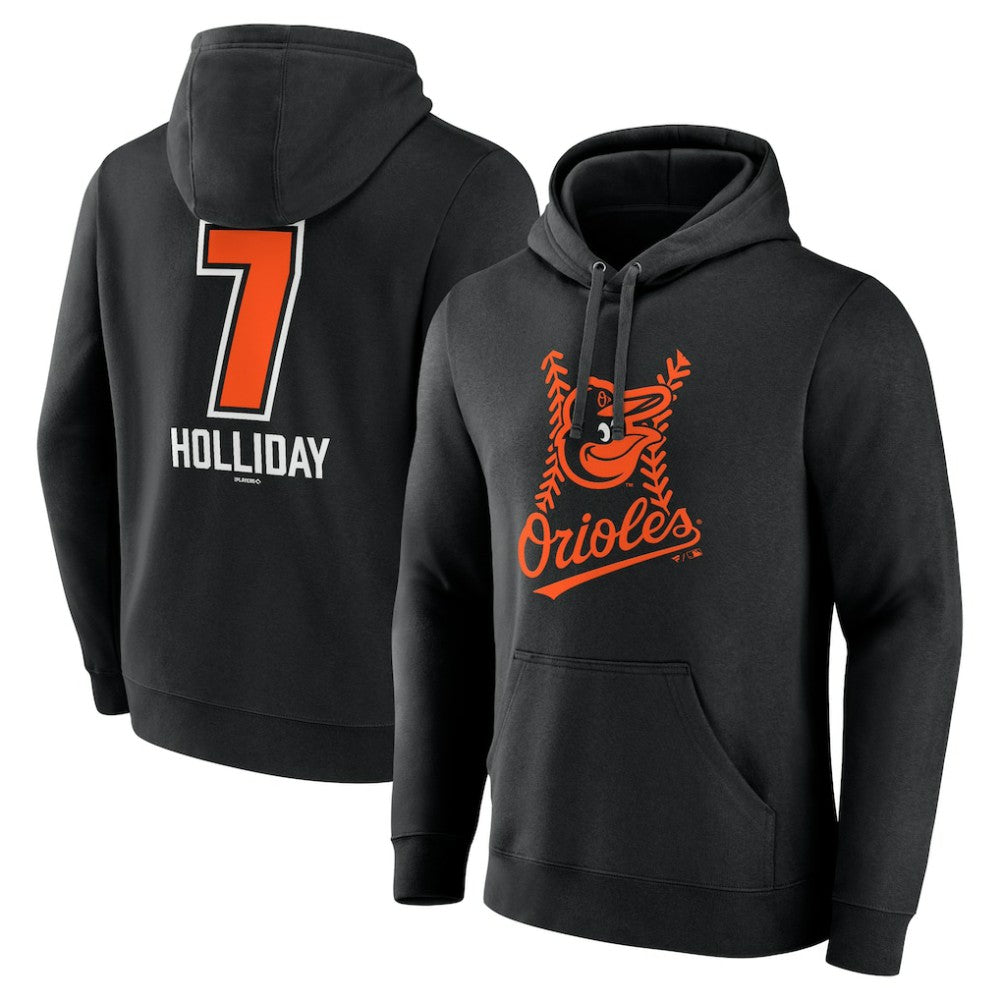 Jackson Holliday Baltimore Orioles Fastball Player Name & Number Pullover Hoodie - Black - MLB Discount