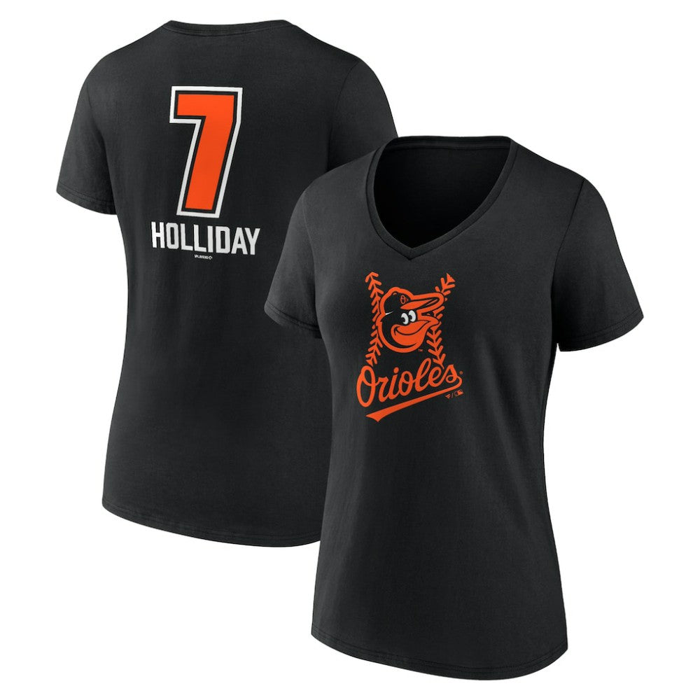 Jackson Holliday Baltimore Orioles Women's Fastball Player Name & Number V-Neck T-Shirt - Black - MLB Online