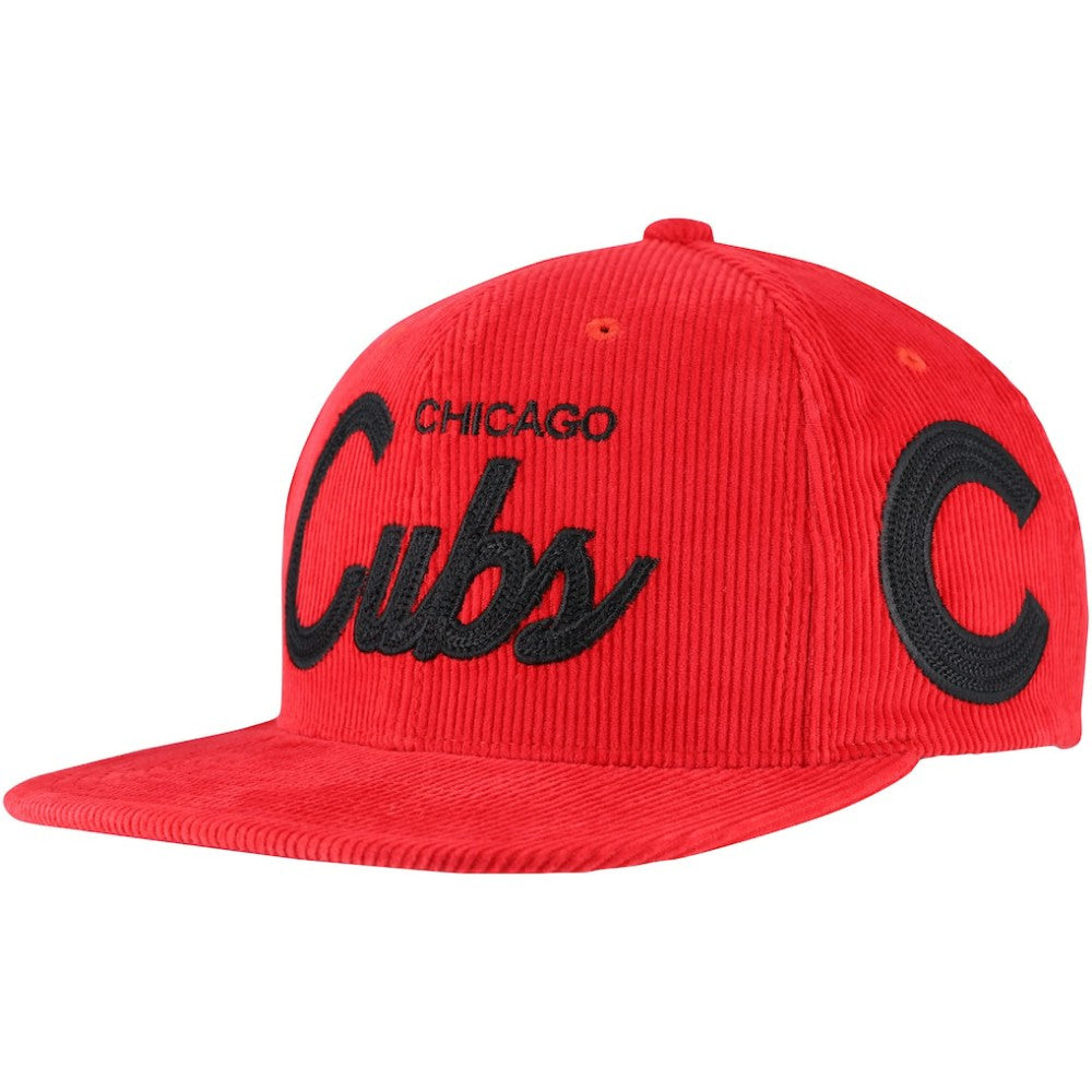 Mitchell & Ness  Chicago Cubs Male Adult Corduroy Snapback Hat - Red - Mitchell & Ness Sale