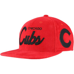 Mitchell & Ness  Chicago Cubs Male Adult Corduroy Snapback Hat - Red - Mitchell & Ness Sale