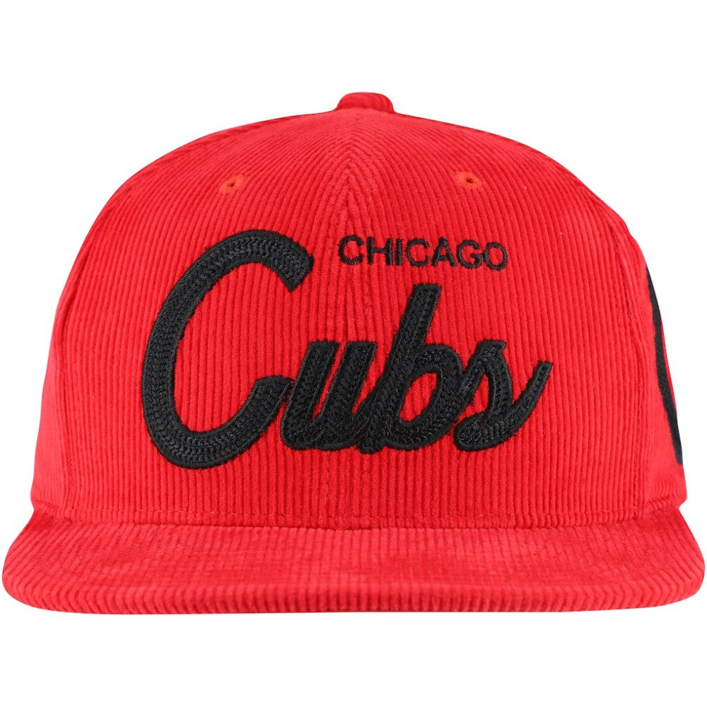 Mitchell & Ness  Chicago Cubs Male Adult Corduroy Snapback Hat - Red - Mitchell & Ness Sale