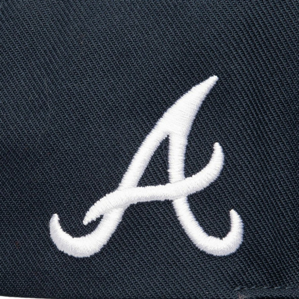 Atlanta Braves Mitchell & Ness Double Up Snapback Hat - Navy - Mitchell & Ness Lifestyle