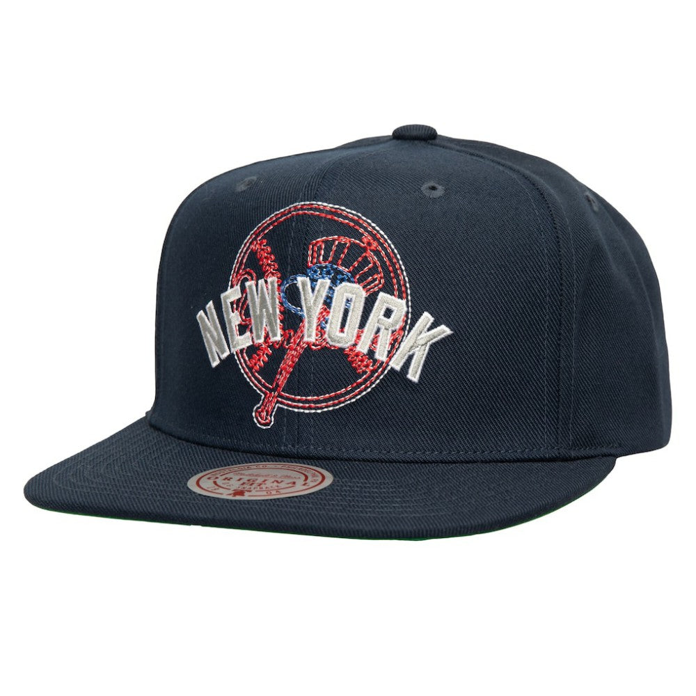 New York Yankees Mitchell & Ness Double Up Snapback Hat - Navy - Mitchell & Ness on Sale