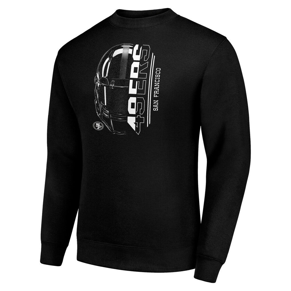 San Francisco 49ers Starter Half Helmet Team Graphic Tri-Blend Fleece Pullover Sweatshirt Black
