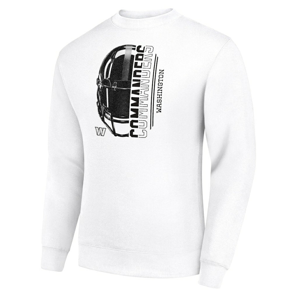 Washington Commanders Starter Half Helmet Team Graphic Tri-Blend Fleece Pullover Sweatshirt White