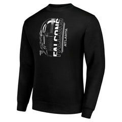 Atlanta Falcons Starter Half Helmet Team Graphic Tri-Blend Fleece Pullover Sweatshirt Black