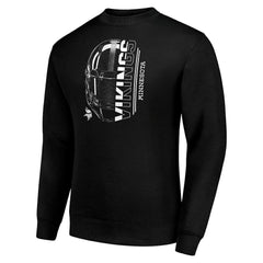 Minnesota Vikings Starter Half Helmet Team Graphic Tri-Blend Fleece Pullover Sweatshirt Black