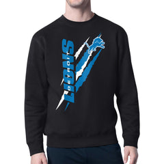 Detroit Lions Starter Color Scratch Team Graphic Fleece Pullover Sweatshirt Black