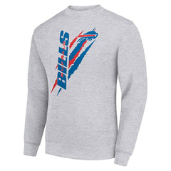 Buffalo Bills Starter Color Scratch Team Graphic Fleece Pullover Sweatshirt Heather Gray