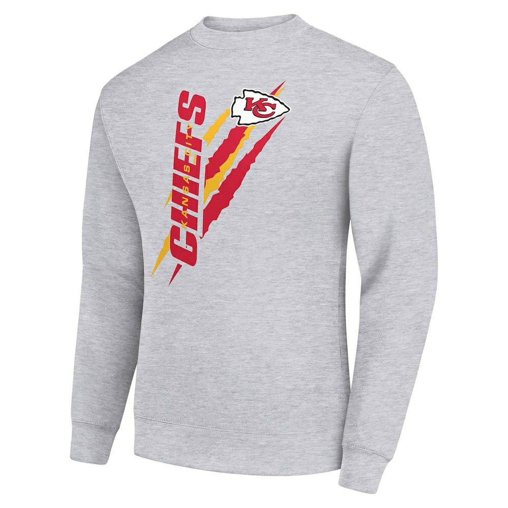 Kansas City Chiefs Starter Color Scratch Team Graphic Fleece Pullover Sweatshirt Heather Gray